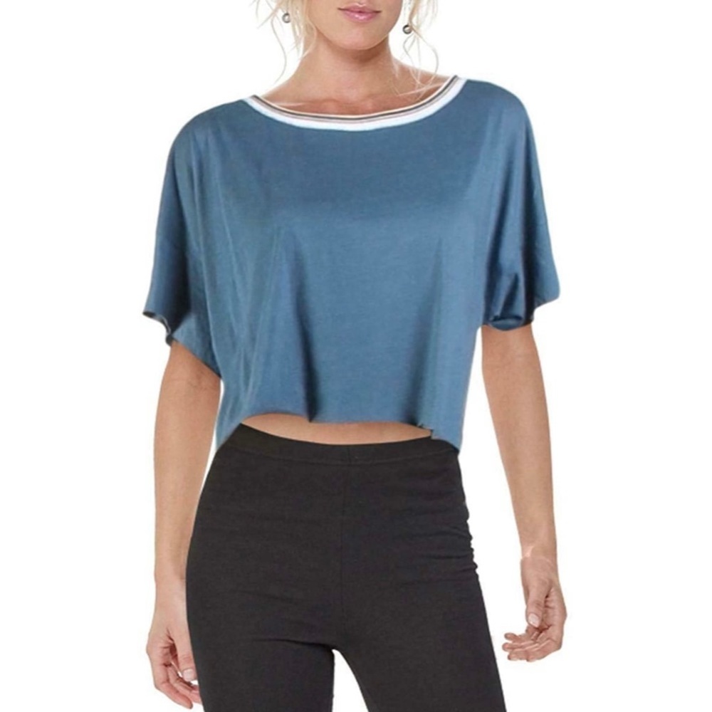 Free People Forever Yours Blue T-shirt Medium Nwt
